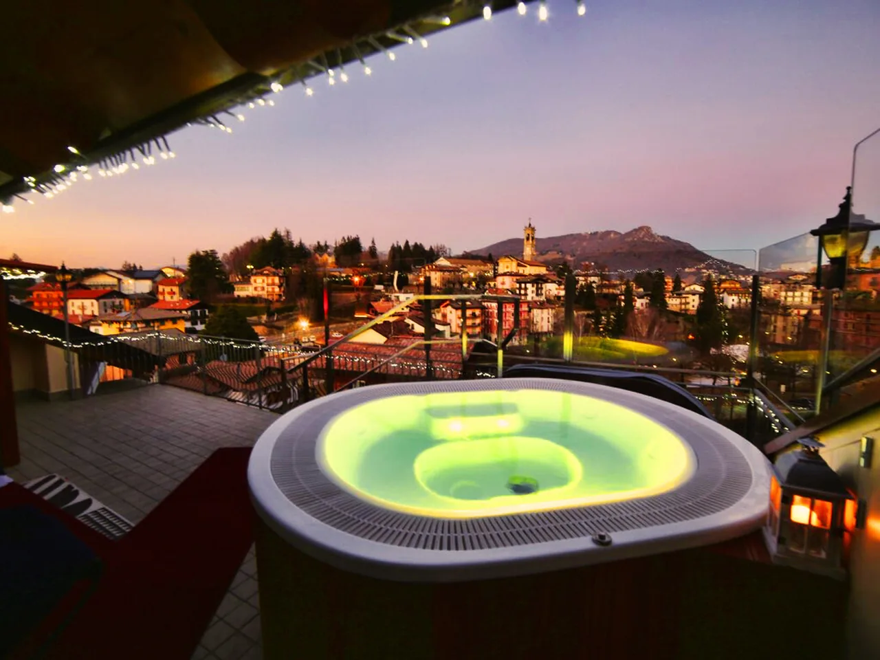 Sky Spa di sera a T’AMI Hotel a Selvino