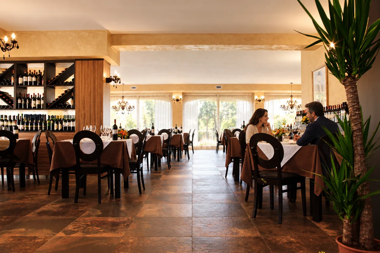 T’Ami-Restaurant mit zwei KI-generierten Gästen